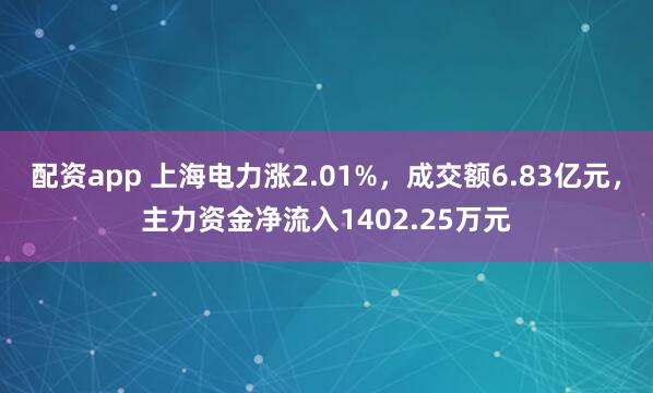 配资app 上海电力涨2.01%，成交额6.83亿元，主力资金净流入1402.25万元